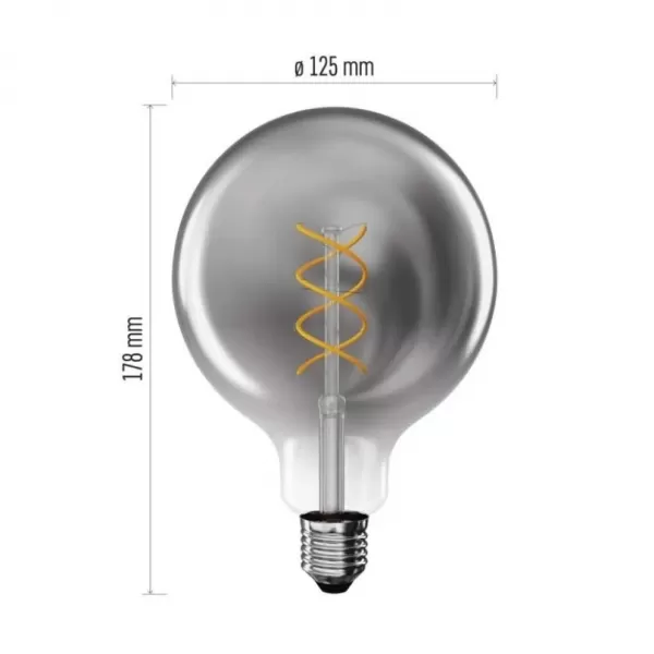EMOS LED žárovka DECO G125 Smoked 4,5W 180lm E27 WW+