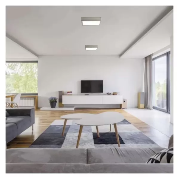 EMOS LED svítidlo NEXXO broušený nikl, 22,5 x 22,5 cm, 21 W, teplá/neutrální bílá ZM6243