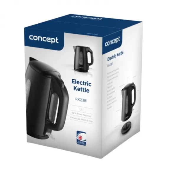 CONCEPT Rychlovarná konvice plastová 1,7 l černá