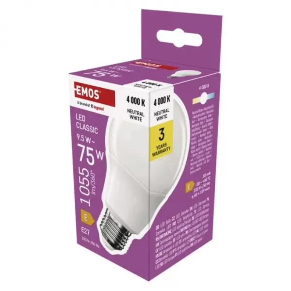 EMOS LED CLS A60 9,5W (75W) 1055lm E27