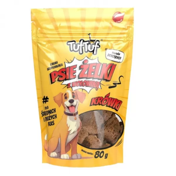 JUKO TufTuf super měkké hovězí kostky pro větší plemena 80g