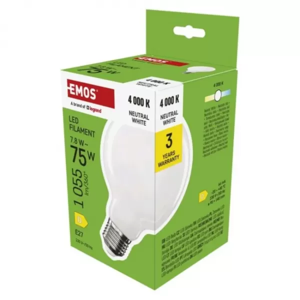 EMOS LED FLM G125 GLOBE 7,8W(75W) (ZF2D53) 1055lm E27 NW ML