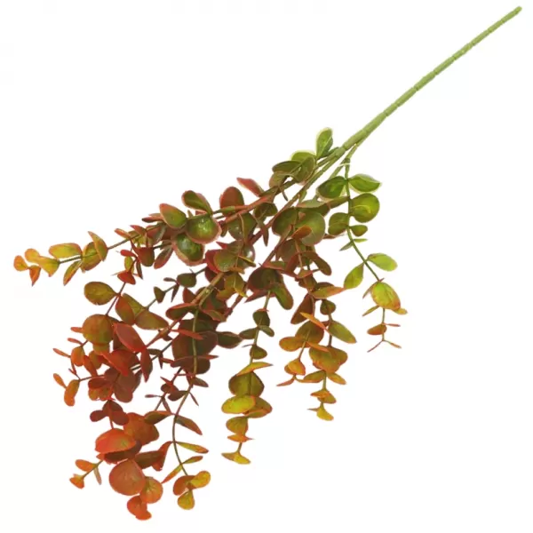 Dekorace - Keřík eukalyptus 47cm zelená+červená