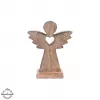 Anděl dřevo MANGO srdce v. 16,5 cm