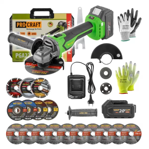 PROCRAFT Aku bruska úhlová PGA22-1B-C