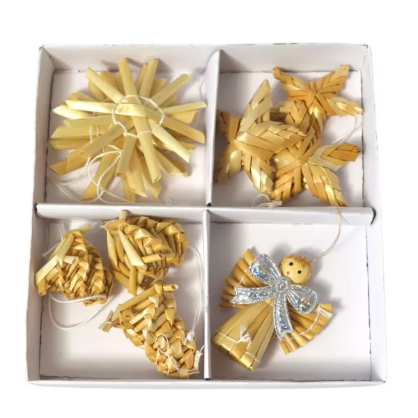 Dekorace - Slaměné ozdoby box 4-6cm/10ks