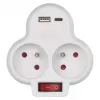 EMOS Zásuvka rozbočovací 2x vyp. 1xUSB-A+1xUSB-C