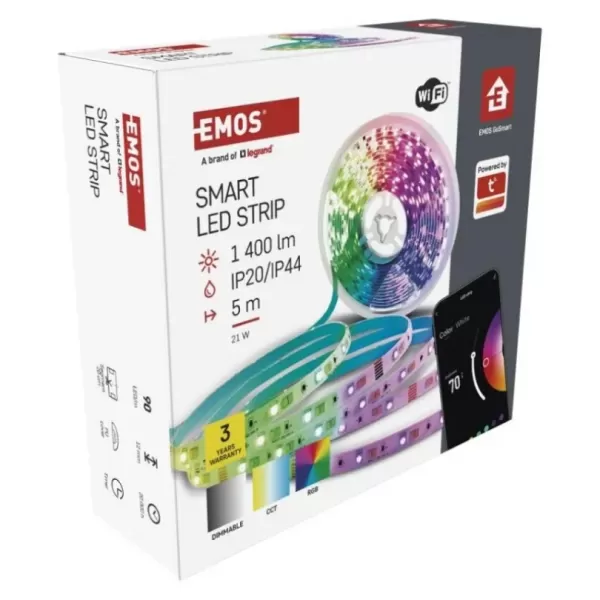 EMOS GoSmart LED pásek WiFi 5 m, 22W, 1400lm, RGB/CCT