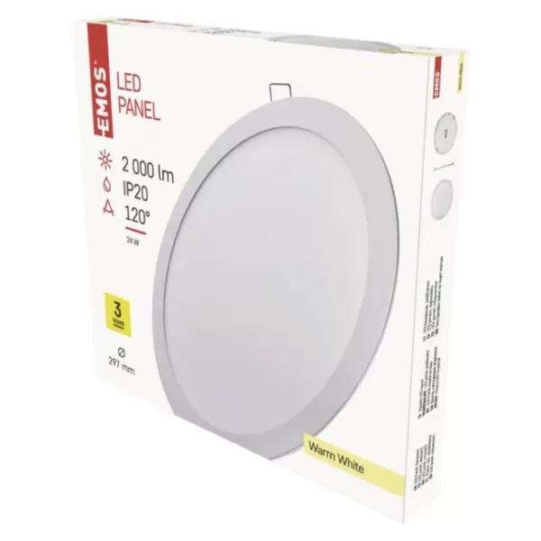 EMOS LED Panel ves. kr 24W IP20 WW ZD1141