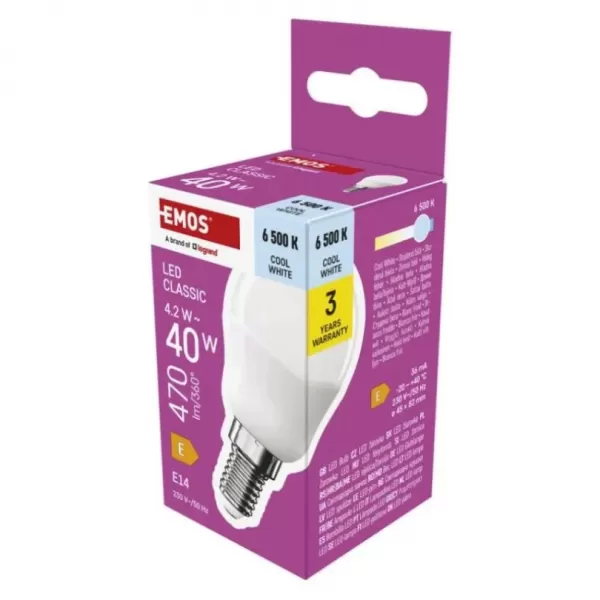 EMOS LED CLS MINI GLOBE 4,2W 40W E27 470lm ZQ1E24