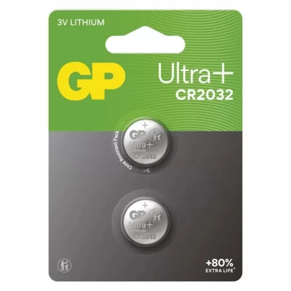 EMOS Baterie GP ultra plus CR2032 2BL lithiová knoflík