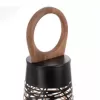 Svícen kov/dřevo CONE černý/zlatý 19x19x55 cm