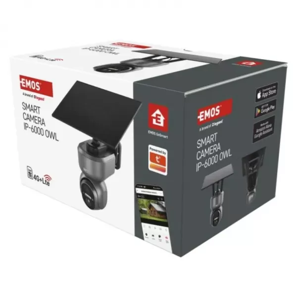 EMOS GoSmart venkovní otočná kamera IP-6000 OWL s 4G/LTE, šedá