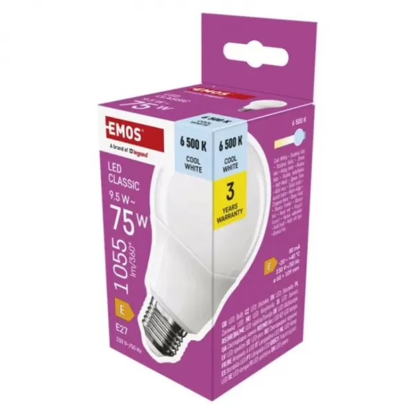 EMOS LED CLS A60 9,5W E27 ZQ5E54