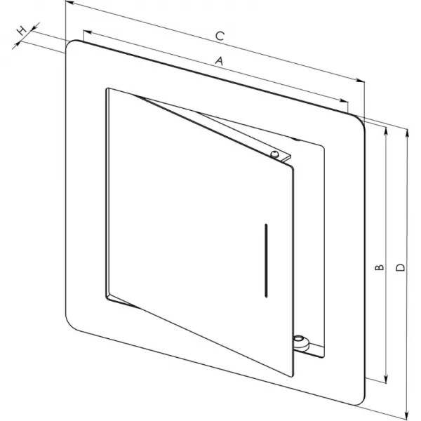 Dvířka hliníková Exkluziv Antracit 200x300mm HACO
