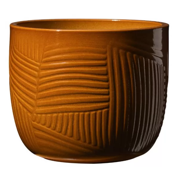 Obal LEON d14x12cm žlutooranžový lesk