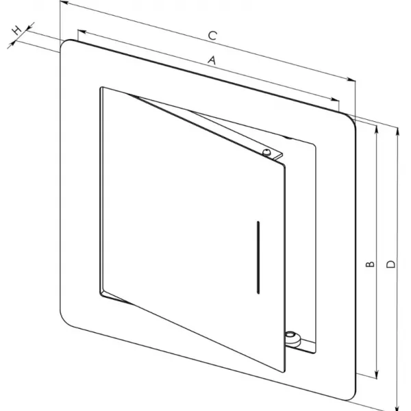 Dvířka hliníková Exkluziv Antracit 200x200mm HACO