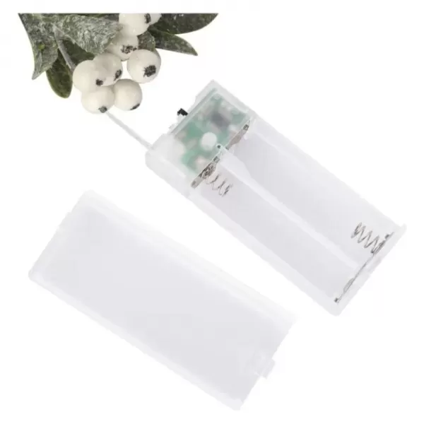 LED dekorace – větvička jmelí, 2x AA, teplá bílá, časovač DCTW29