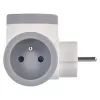 EMOS Rozbočovací zásuvka 2×, 1×USB-A+1×USB-C, bílo-šedá