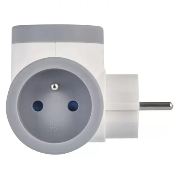 EMOS Rozbočovací zásuvka 2×, 1×USB-A+1×USB-C, bílo-šedá