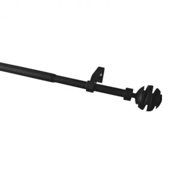 Záclonová souprava rozt. 19mm ALPHA 120-210cm černá bez kroužků 2n. ALPHA