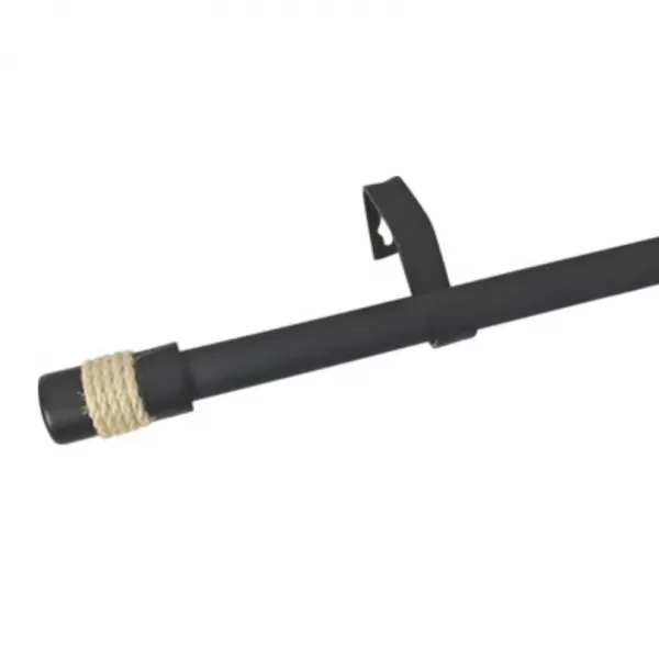Záclonová souprava rozt. 19mm TAU 120-210cm černá/juta tyč bez kroužků