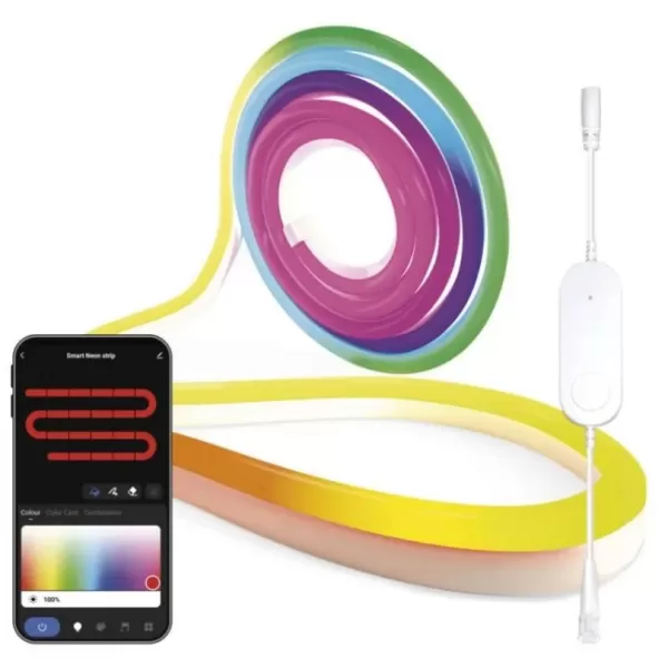 EMOS GoSmart ohebný LED pásek NEON bílý, 5 m, 33 W, RGBIC stmívatelný, WiFi