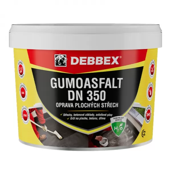 DENB Gumoasfalt DN 350 DEBBEX černá 10kg na vodní bázi
