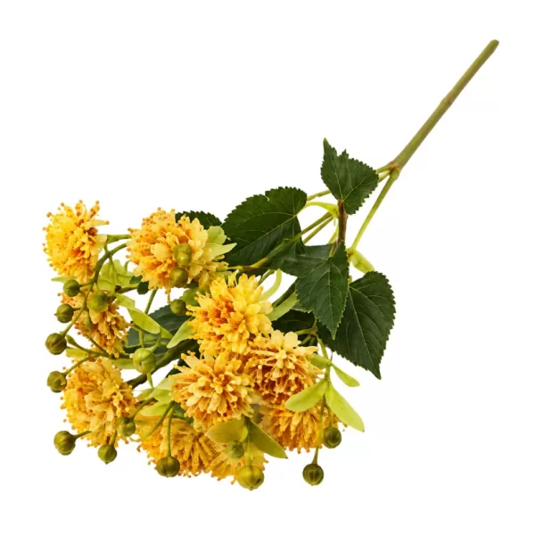 Dekorace - Kytice chryzantéma + eukalyptus 30cm žlutá