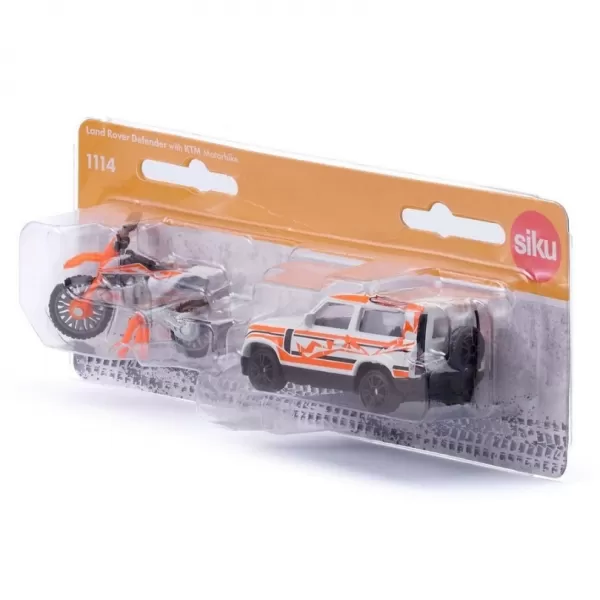 SIKU Blister - Land Rover Defender with KTM Motorbike
