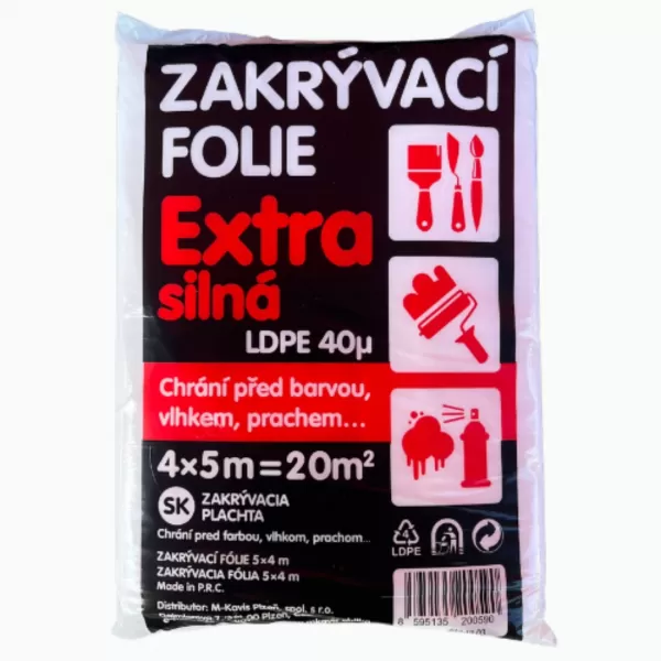 Folie zakrývací EXTRA SILNÁ 4x5m 40µ