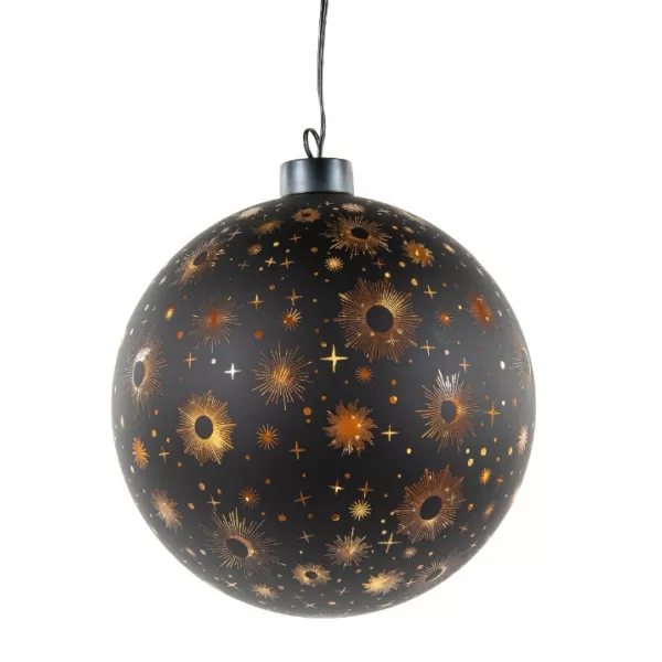 NIPEKO Dekor.koule černá 15cm LED
