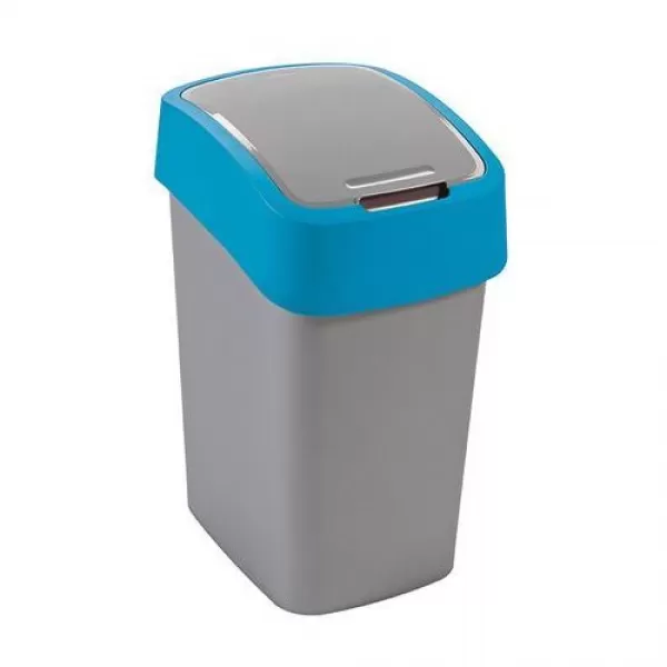 Koš odpad10l výklop.stříb.modrý flib bin