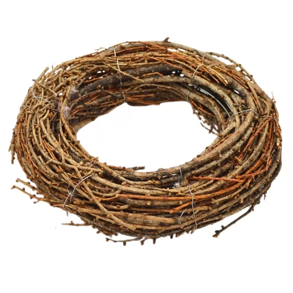 Dekorace - Věnec jemné proutí 25cm š.5cm světlý