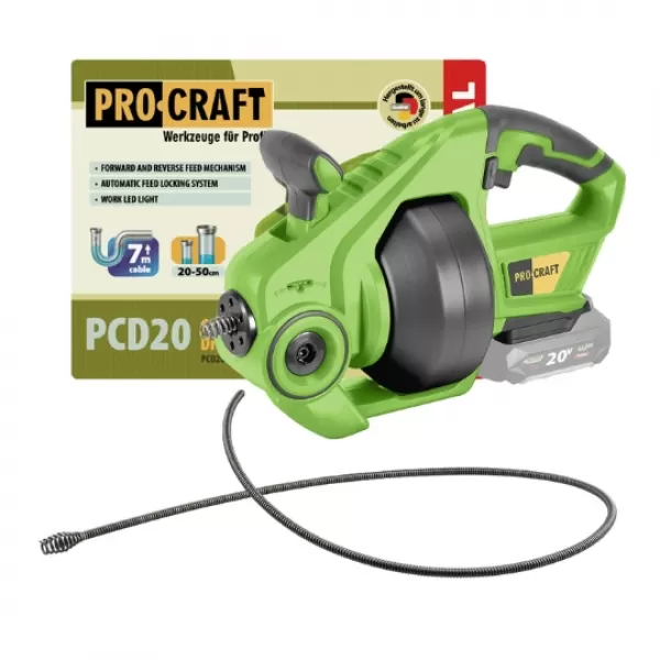 PROCRAFT Aku čistič potrubí PCD20bb (bez baterie a nabíječky)