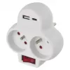 EMOS Zásuvka rozbočovací 2x vyp. 1xUSB-A+1xUSB-C