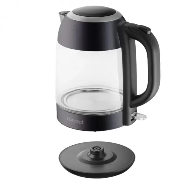 CONCEPT RK4082 Rychlovarná konvice skleněná 1,7l tmavý nerez