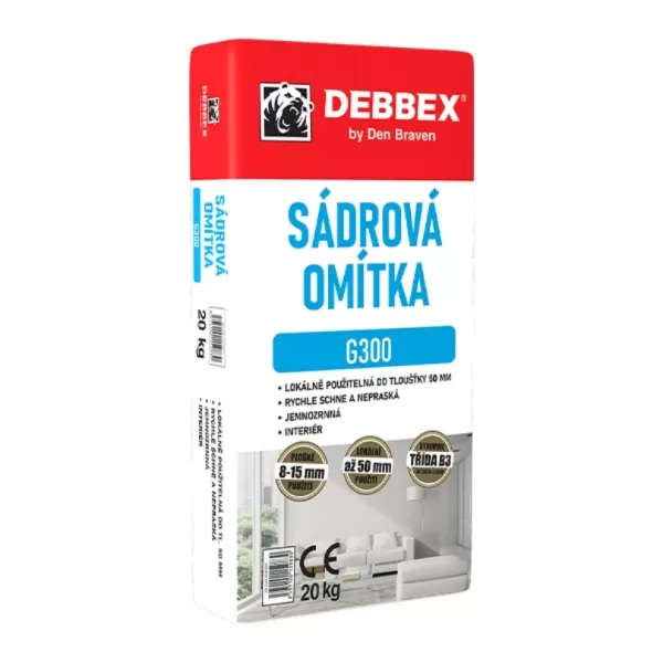 DENB sádrová omítka G300, pytel 20 kg, bílá