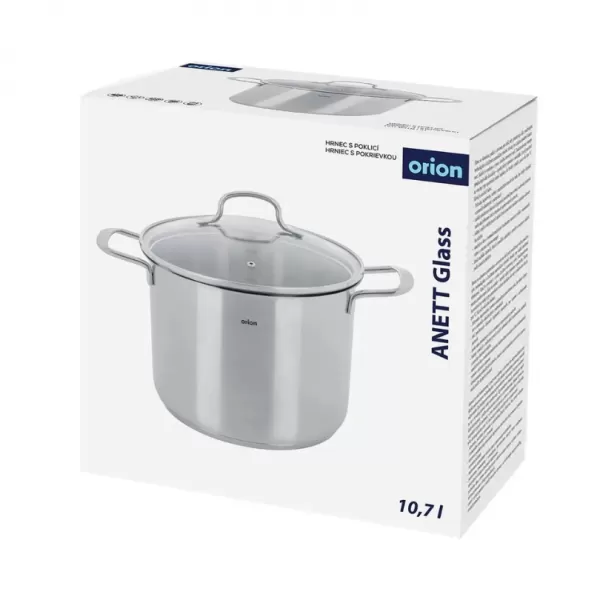 Hrnec nerez ANETT Glass 10,7 l poklice sklo