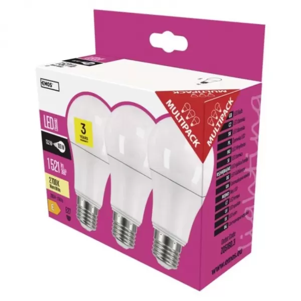 EMOS LED CLS A60 13,2W (100W) 1521lm 3ks/bal. (ZQ5160.3)