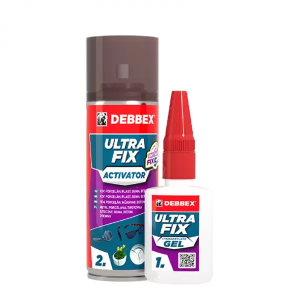DENB ULTRA FIX ( lepidlo 50g+aktivátor 200ml ) DEBBEX ( CZ-SK-HU-PL )