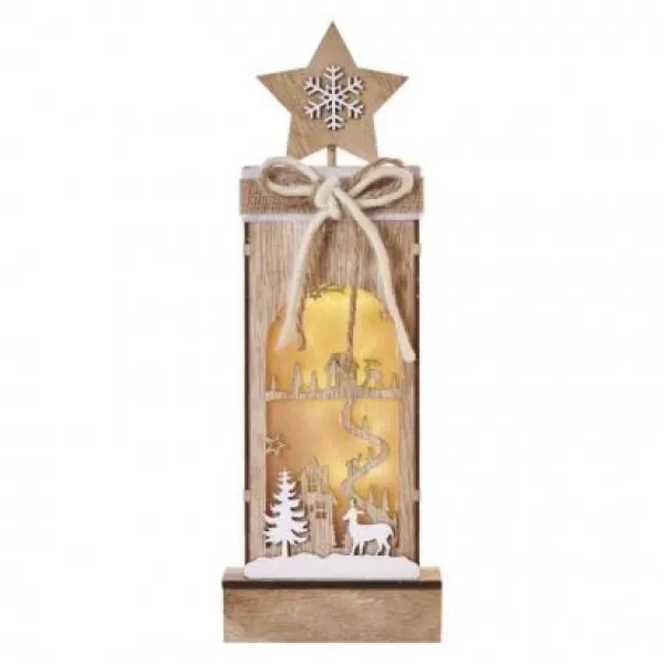 EMOS DCWW13 3LED XMAS WOOD STAR 2AA T WW-dekorace dřevěná hvězda