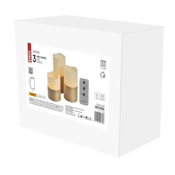 EMOS 3LED SET CAND FLICKER VNT RM DCCV06