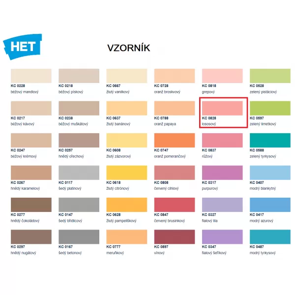 HET Klasik COLOR 0828 - lososový - 7kg + 1kg