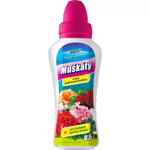 AGRO Kapalné hnojivo pro muškáty a jiné balkónové květiny 0,5 l