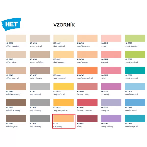 HET Klasik COLOR 0777 - meruňkový - 1,5kg