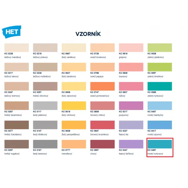 HET Klasik COLOR 0487 - modrý tyrkysový - 4kg
