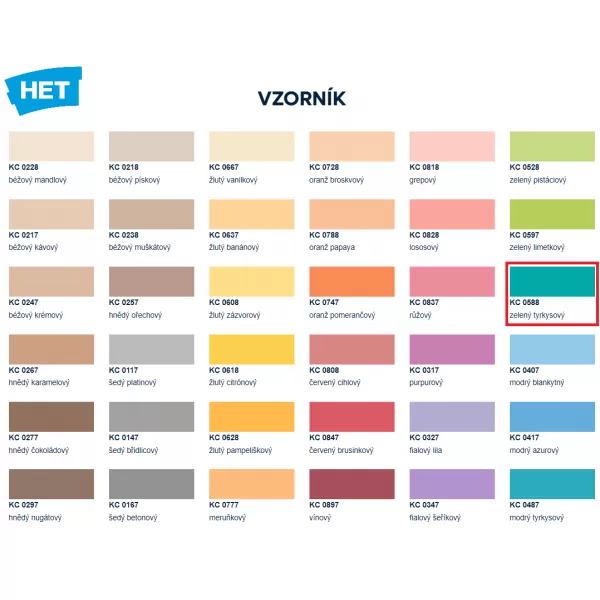 HET Klasik COLOR 0588 - zelený tyrkysový - 4kg