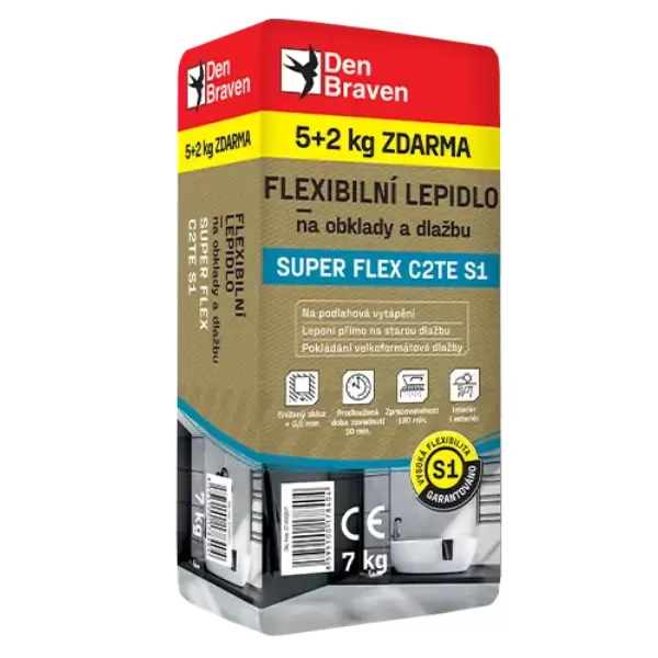 DENB Lepidlo na obklady a dlažbu 7kg SUPER FLEX C2TE S1 (5+2kg zdrama)
