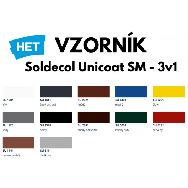 HET Soldecol Unicoat SM SU 1551 šedý antracit 0,6l